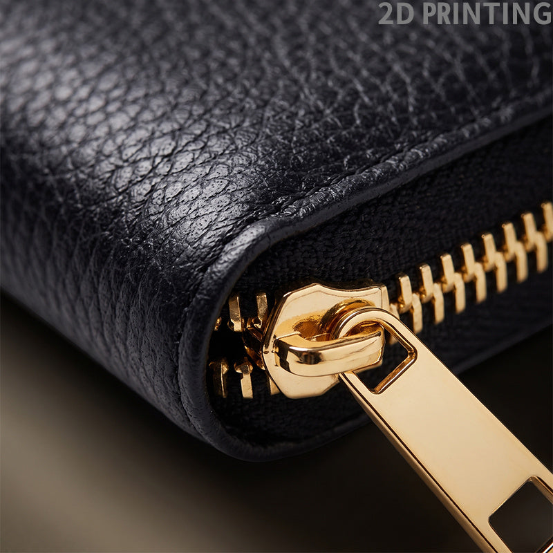 Portefeuille homme zippé, imprimé crocodile mécanique noir