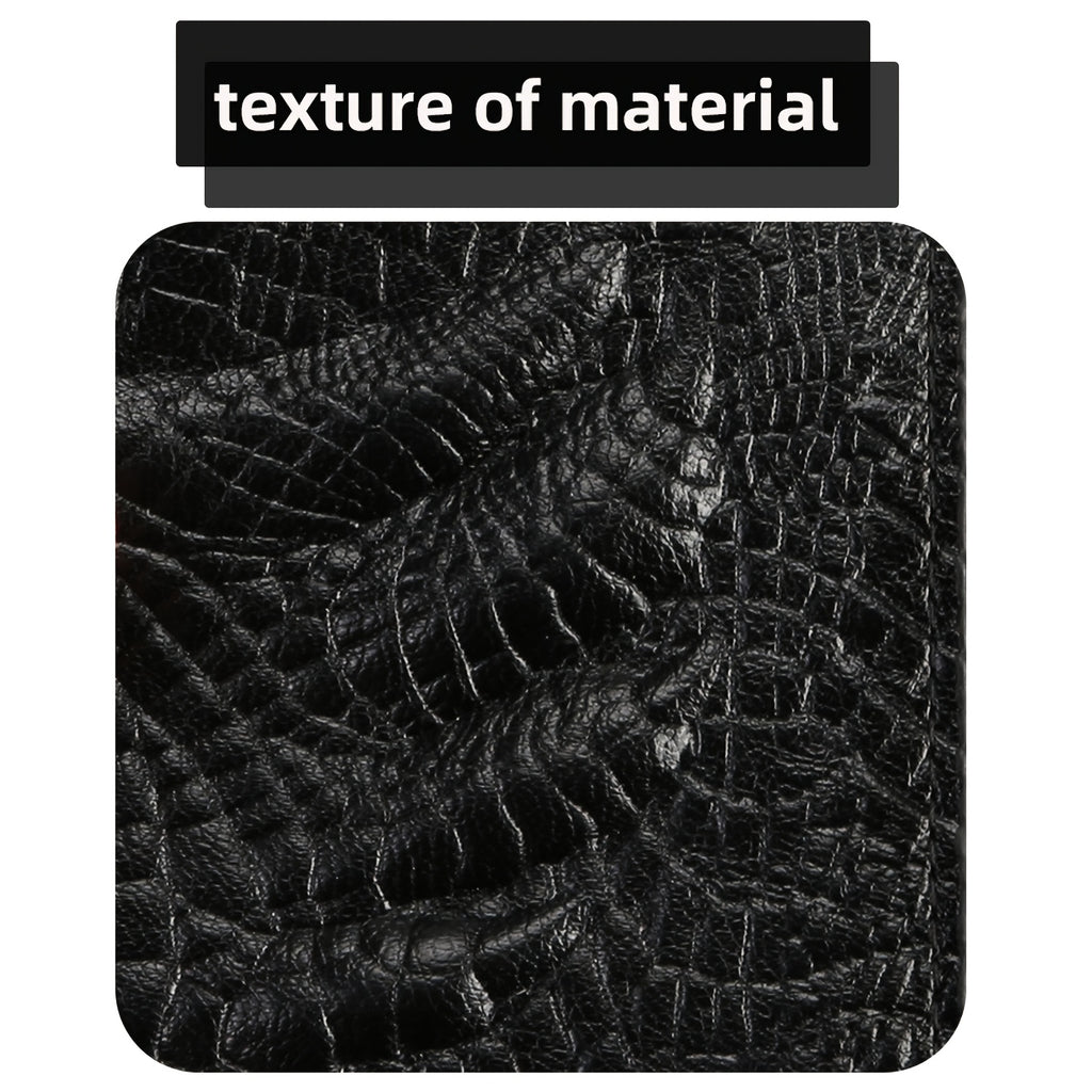 Portefeuille homme extra plat 1 cm, similicuir motif crocodile