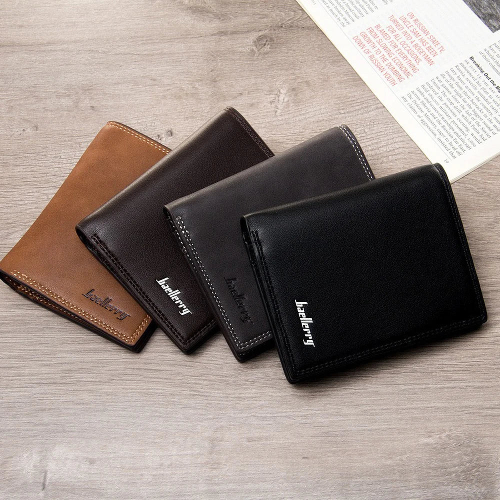 Portefeuille court pour homme en cuir PU souple et minimaliste — photo 1