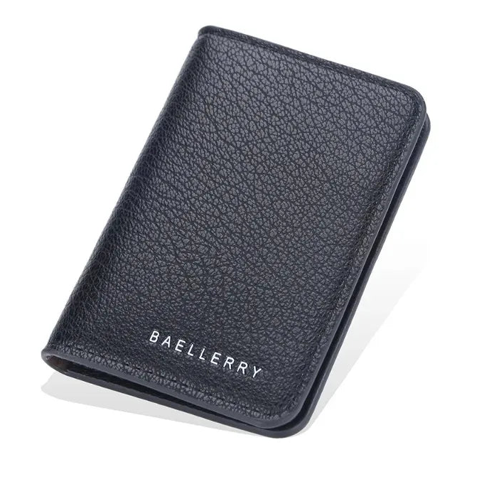 Portefeuille homme compact en cuir PU slim avec porte-cartes et compartiments intégrés — photo 3