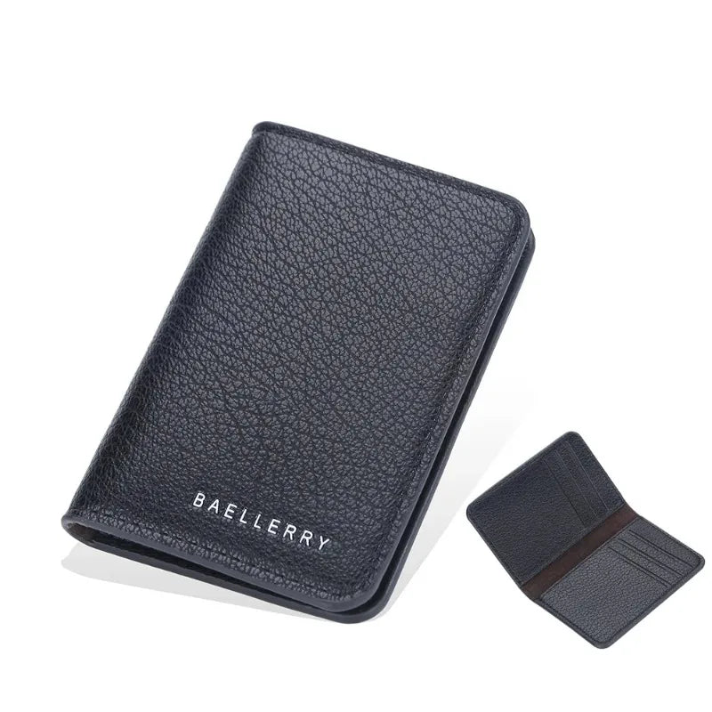 Portefeuille homme compact en cuir PU slim avec porte-cartes et compartiments intégrés — photo 4