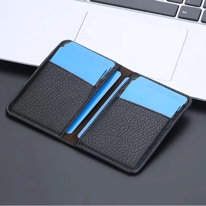 Portefeuille homme compact en cuir PU slim avec porte-cartes et compartiments intégrés — photo 5