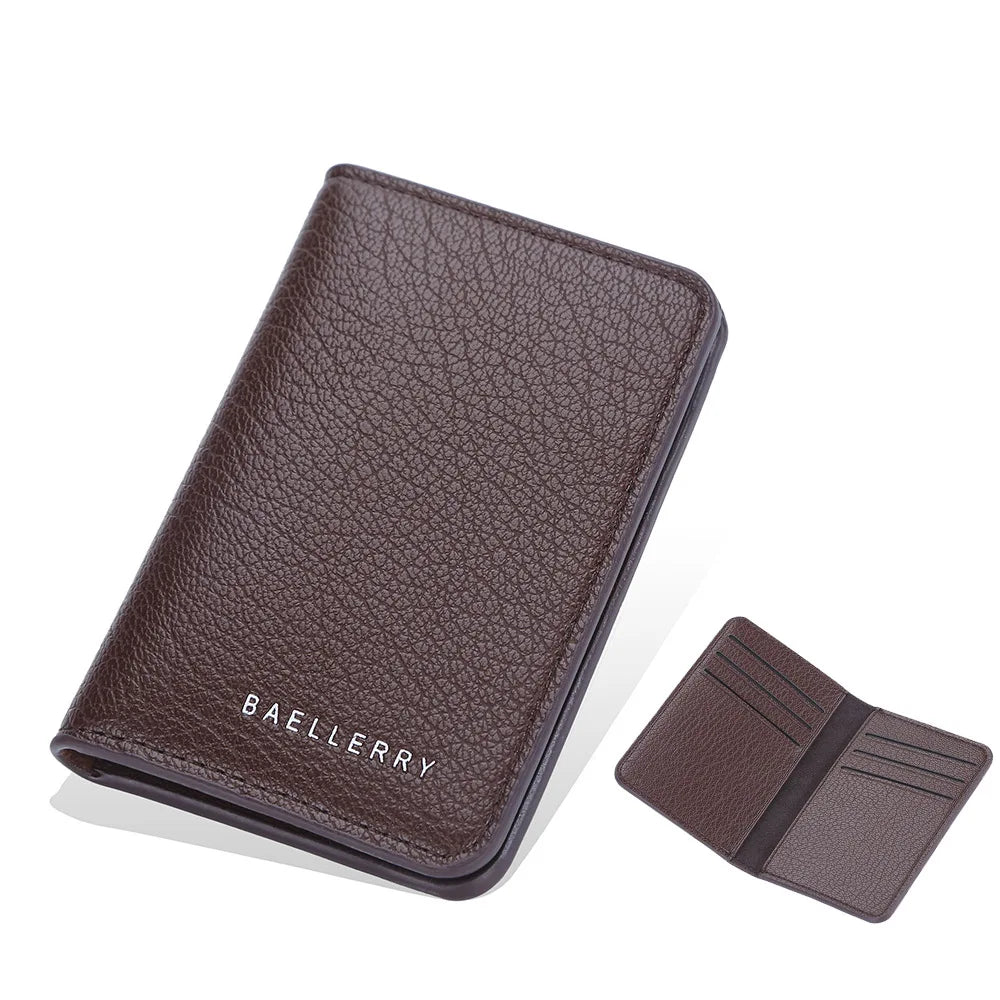 Portefeuille homme compact en cuir PU slim avec porte-cartes et compartiments intégrés — photo 7