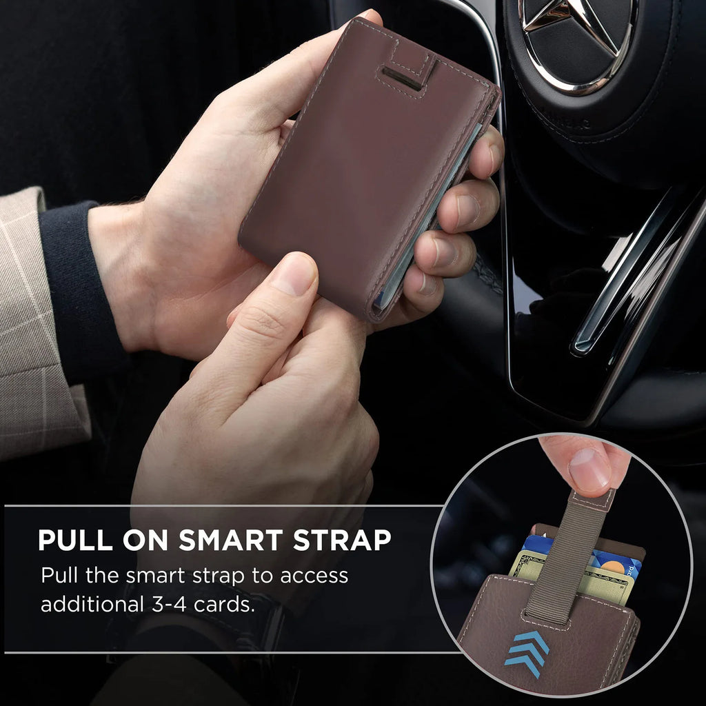 Portefeuille homme slim en cuir microfibre avec clip billets et protection RFID — photo 6
