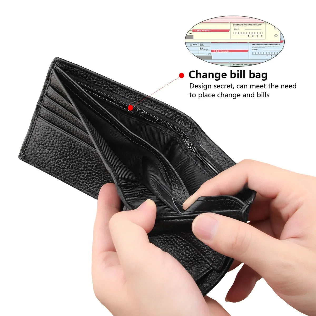 Portefeuille en Cuir Véritable - Sécurité RFID et Élégance Compacte — photo 2