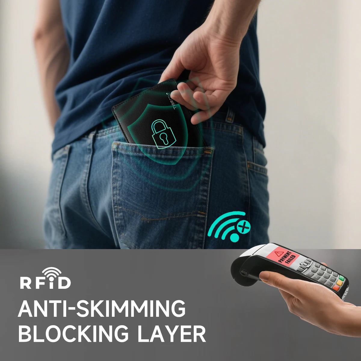Portefeuille business en cuir PU premium avec protection RFID — photo 4