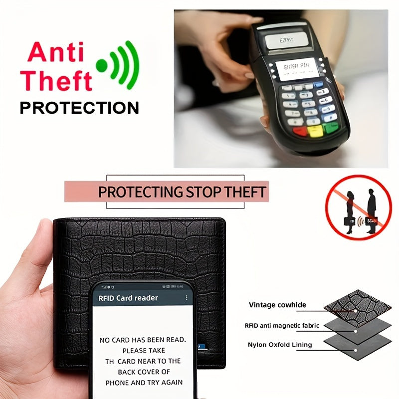 Portefeuille homme anti-RFID, format horizontal ou vertical