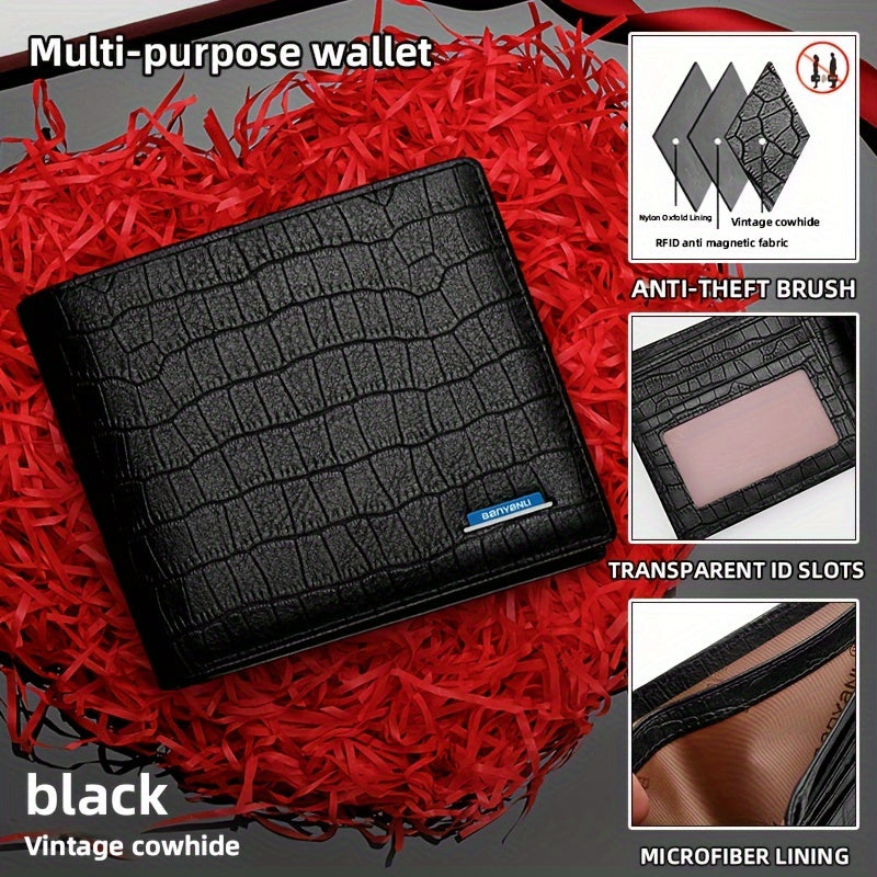 Portefeuille homme anti-RFID, format horizontal ou vertical