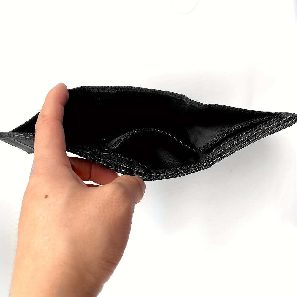 Portefeuille homme 3 volets en toile, poche zippée à monnaie