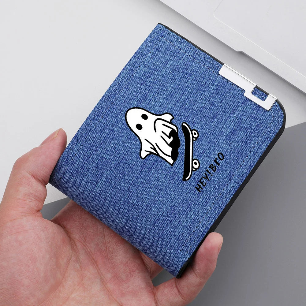 Portefeuille homme en toile avec imprimé cartoon - Compact et multifonctionnel — photo 1
