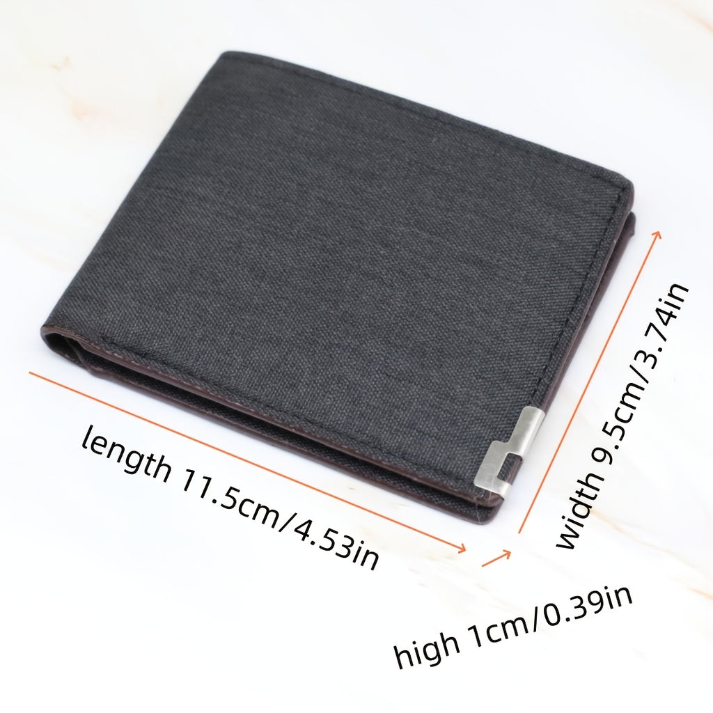 Portefeuille homme extra plat en toile, fenêtre photo, 1 cm