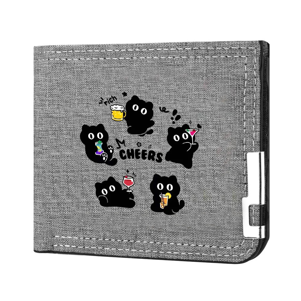 Portefeuille homme en toile motif chat mignon - Compact et ultra-léger — photo 6