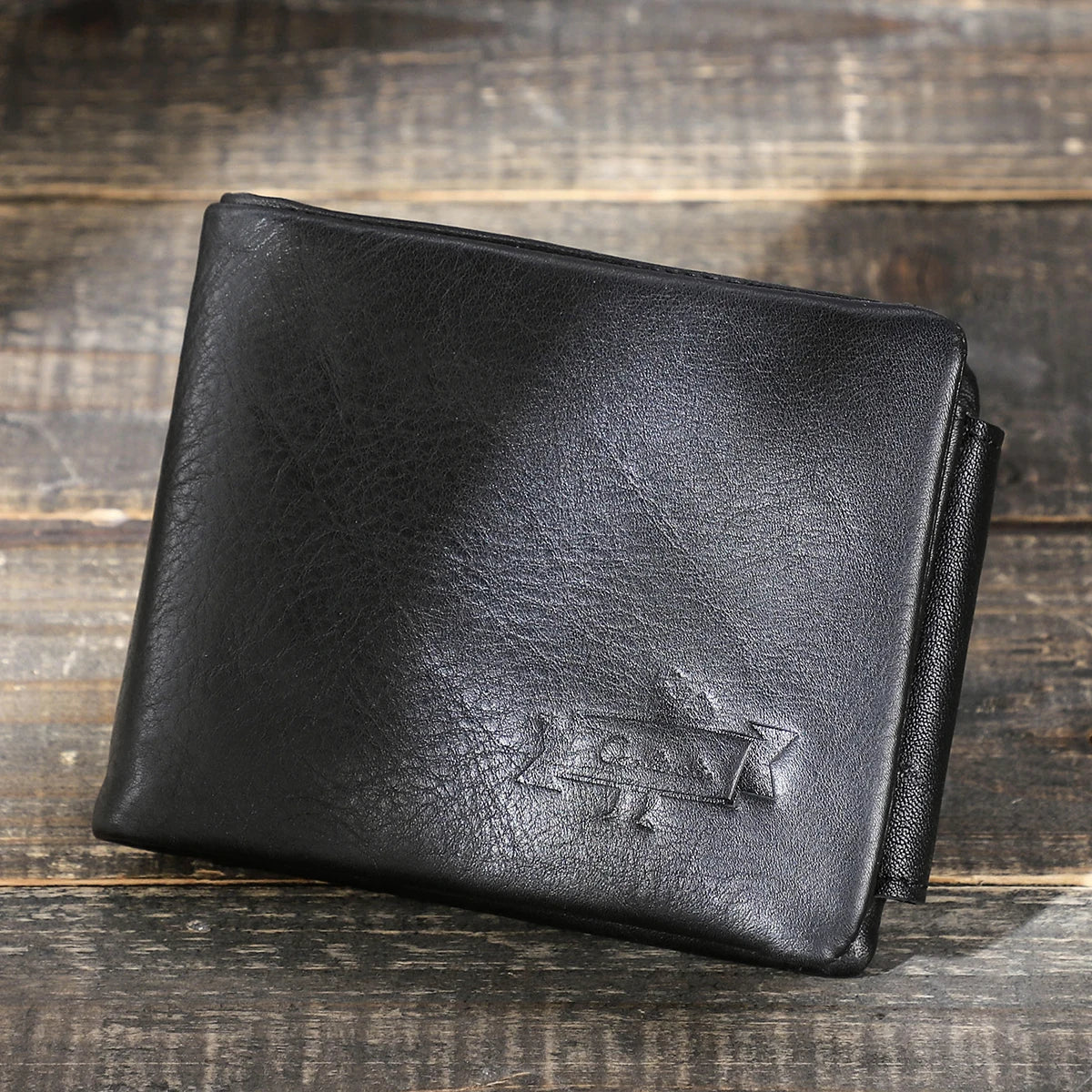 Portefeuille trifold homme en cuir véritable tannage végétal — photo 10
