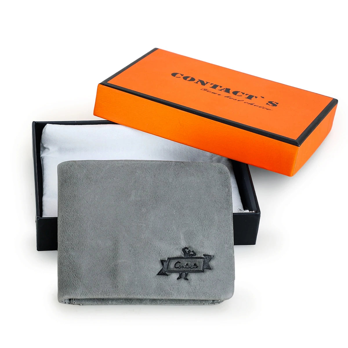 Portefeuille trifold homme en cuir véritable tannage végétal — photo 7 Image