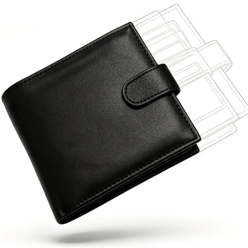 Portefeuille homme 3 volets similicuir, monnaie et fenêtre ID