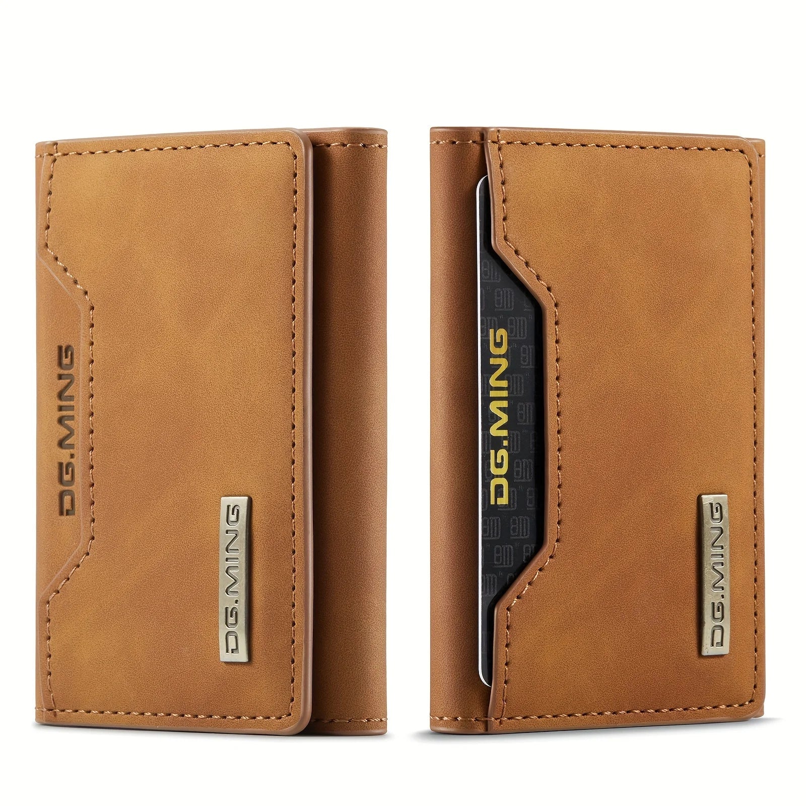 Portefeuille trois volets en cuir rétro avec protection RFID pour homme — photo 4 Image