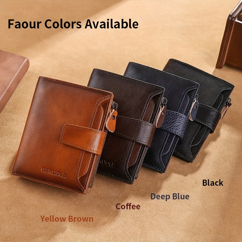 Portefeuille homme vertical 17 fentes cartes et porte-cartes ID