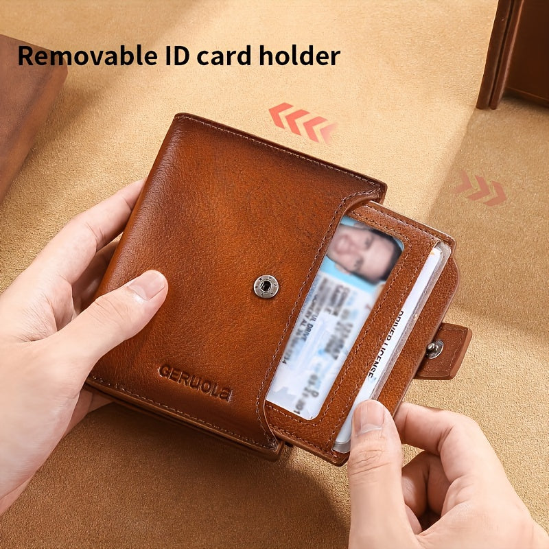 Portefeuille homme vertical 17 fentes cartes et porte-cartes ID