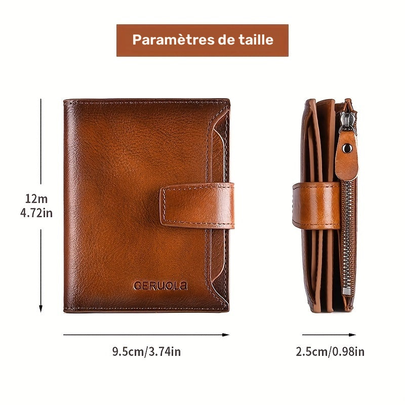 Portefeuille homme vertical 17 fentes cartes et porte-cartes ID