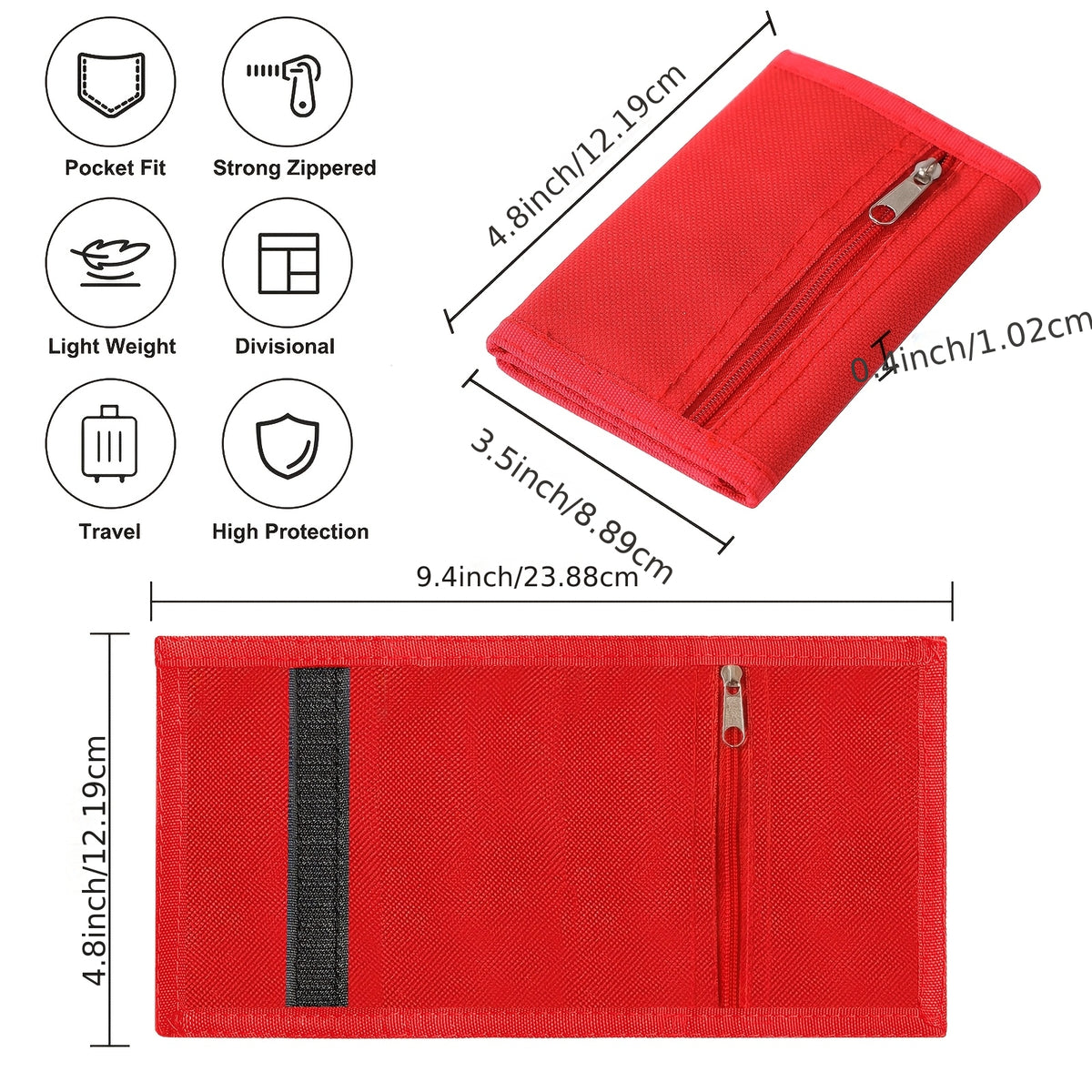 Portefeuille homme vertical 3 volets, porte-clés et fenêtre