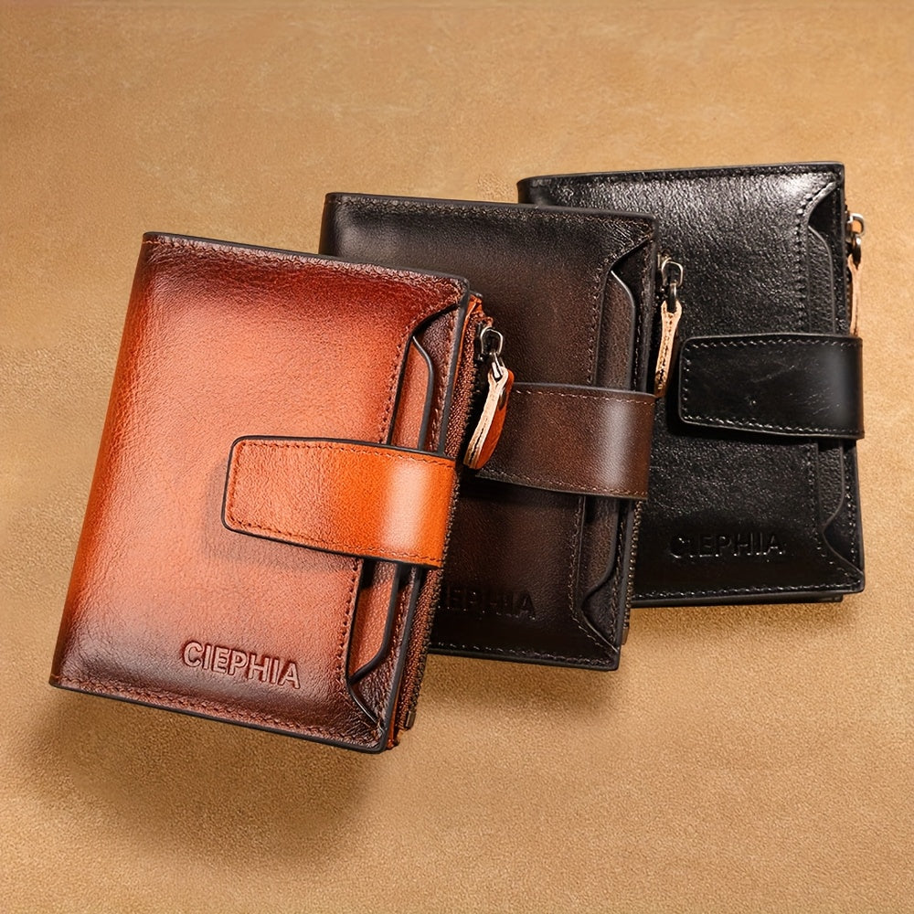Portefeuille homme vertical cuir vachette, fenêtres amovibles