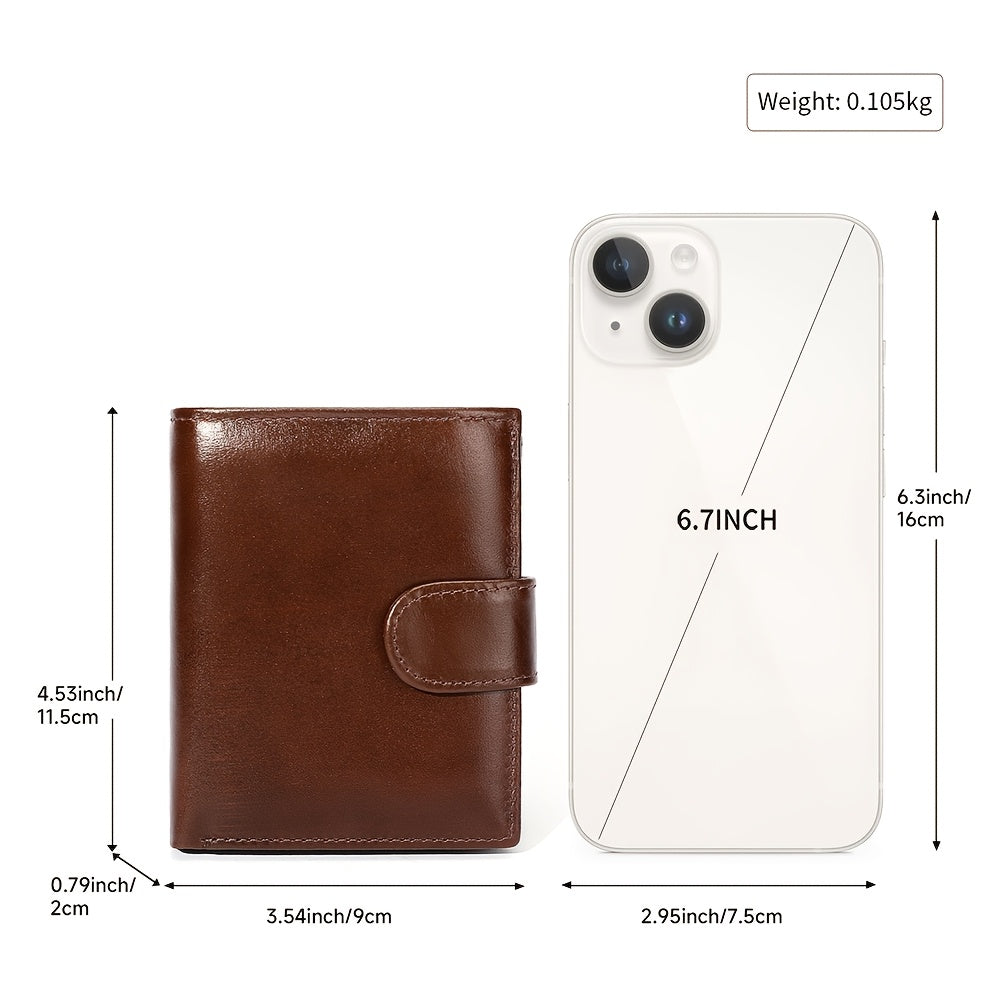 Portefeuille homme vertical en cuir, 11 cartes et 3 photos