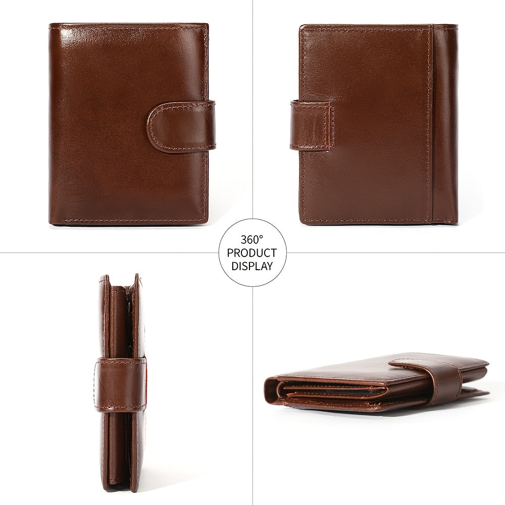 Portefeuille homme vertical en cuir, 11 cartes et 3 photos