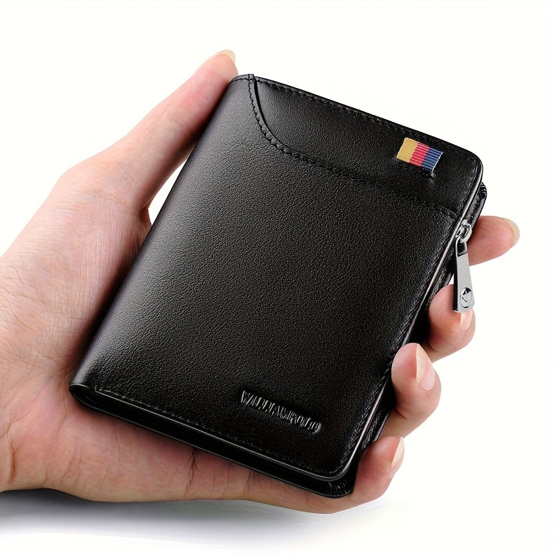 Portefeuille homme vertical cuir, poche à carte extérieure