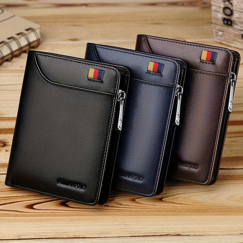 Portefeuille homme vertical cuir, poche à carte extérieure