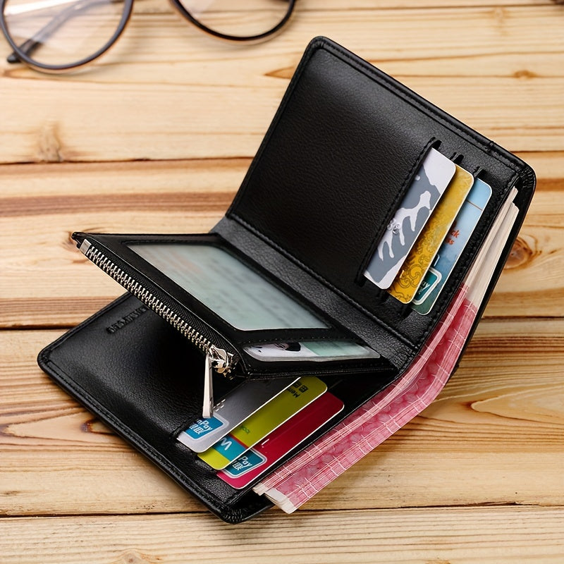 Portefeuille homme vertical cuir, poche à carte extérieure