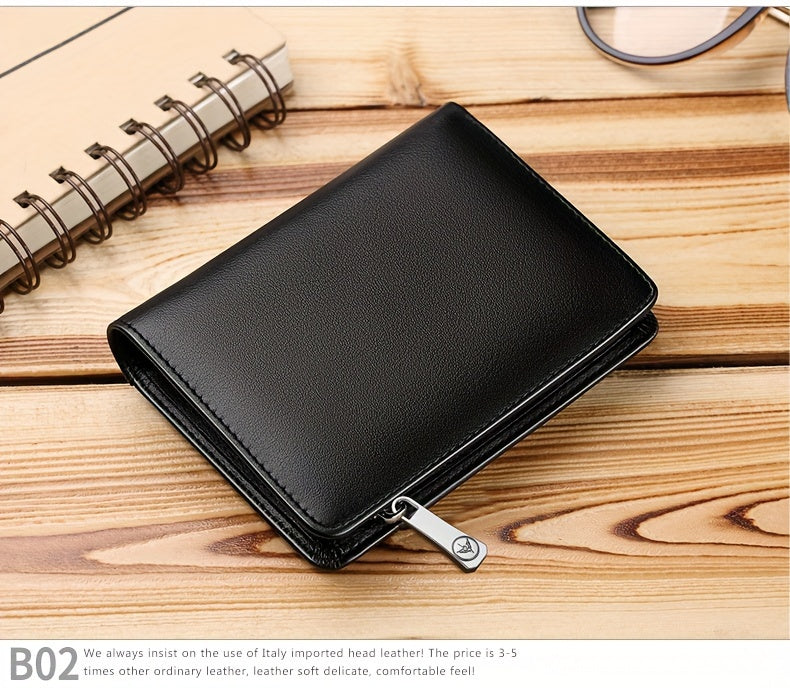 Portefeuille homme vertical cuir, poche à carte extérieure