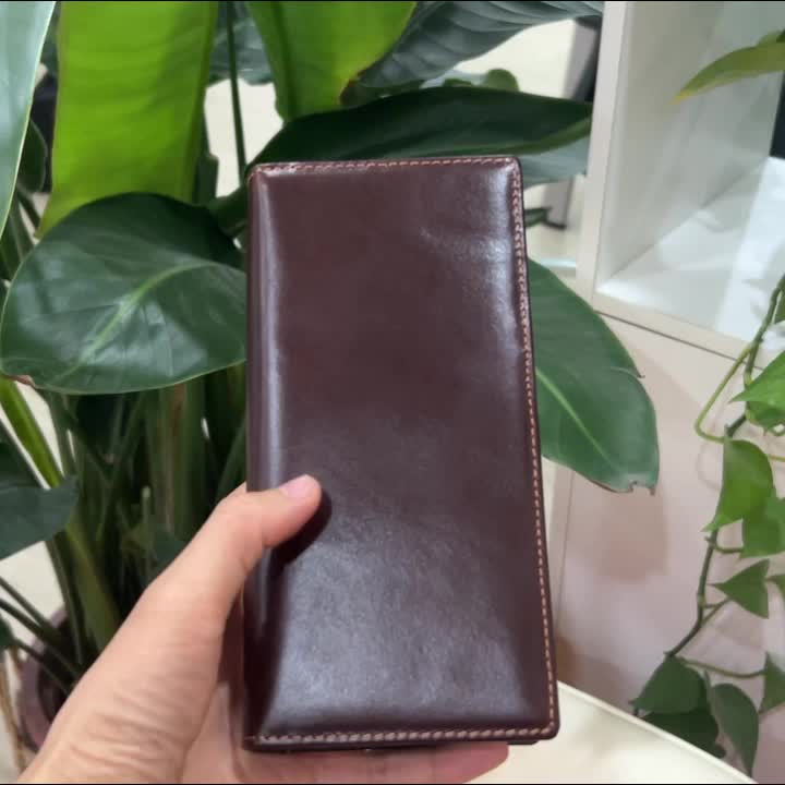 Portefeuille homme vertical en cuir véritable, neuf cartes