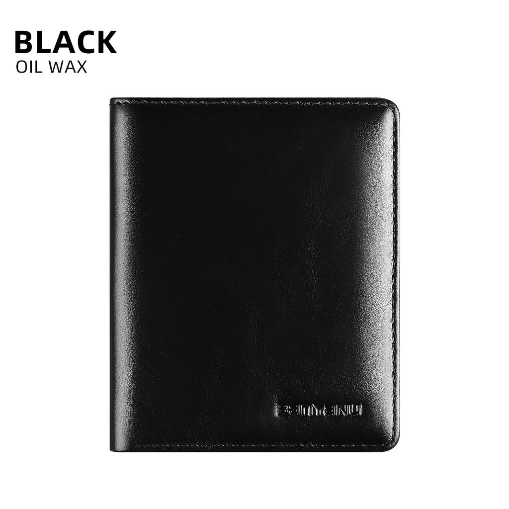 Cuir ciré à l'huile - noir