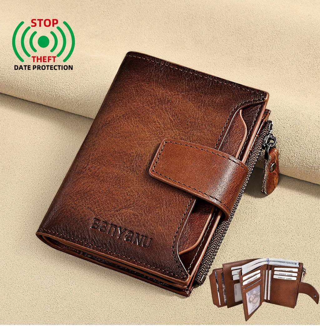 Portefeuille homme vertical anti-RFID doublure nylon Oxford