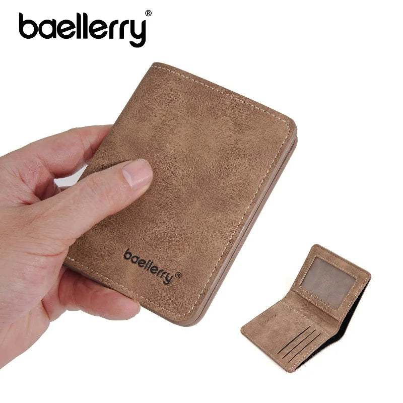 Portefeuille homme vertical sablé à fenêtre pour le permis