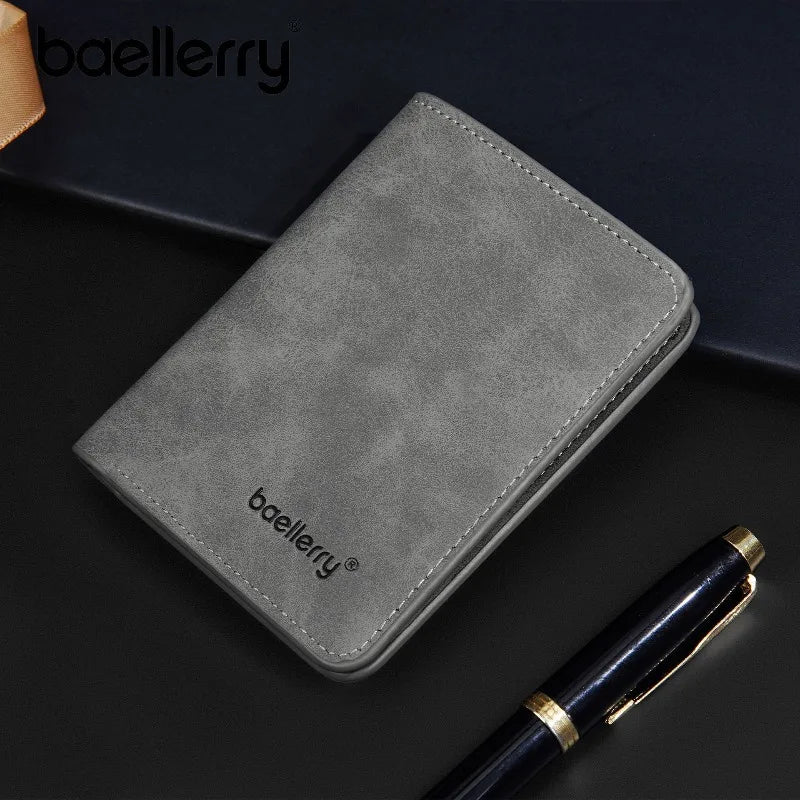 Portefeuille homme vertical sablé à fenêtre pour le permis