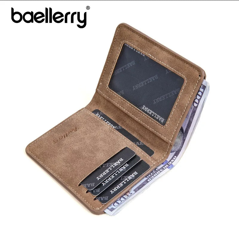 Portefeuille homme vertical sablé à fenêtre pour le permis