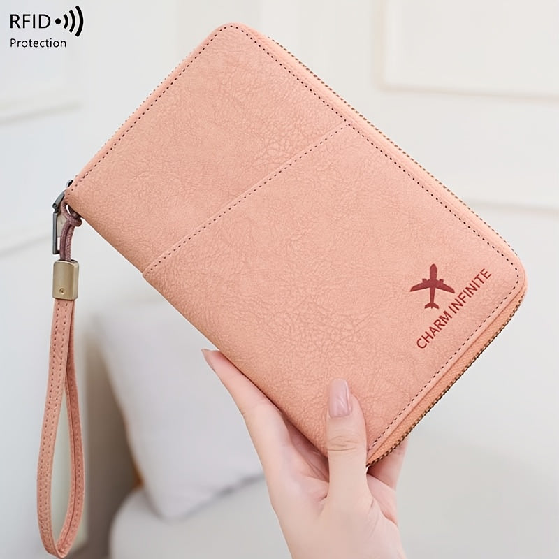 Portefeuille homme de voyage blindé RFID, quatre passeports