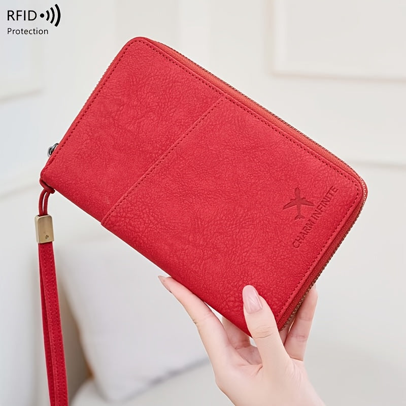 Portefeuille homme de voyage blindé RFID, quatre passeports