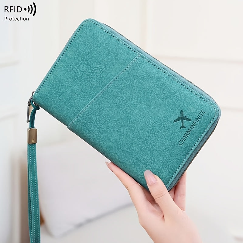 Portefeuille homme de voyage blindé RFID, quatre passeports