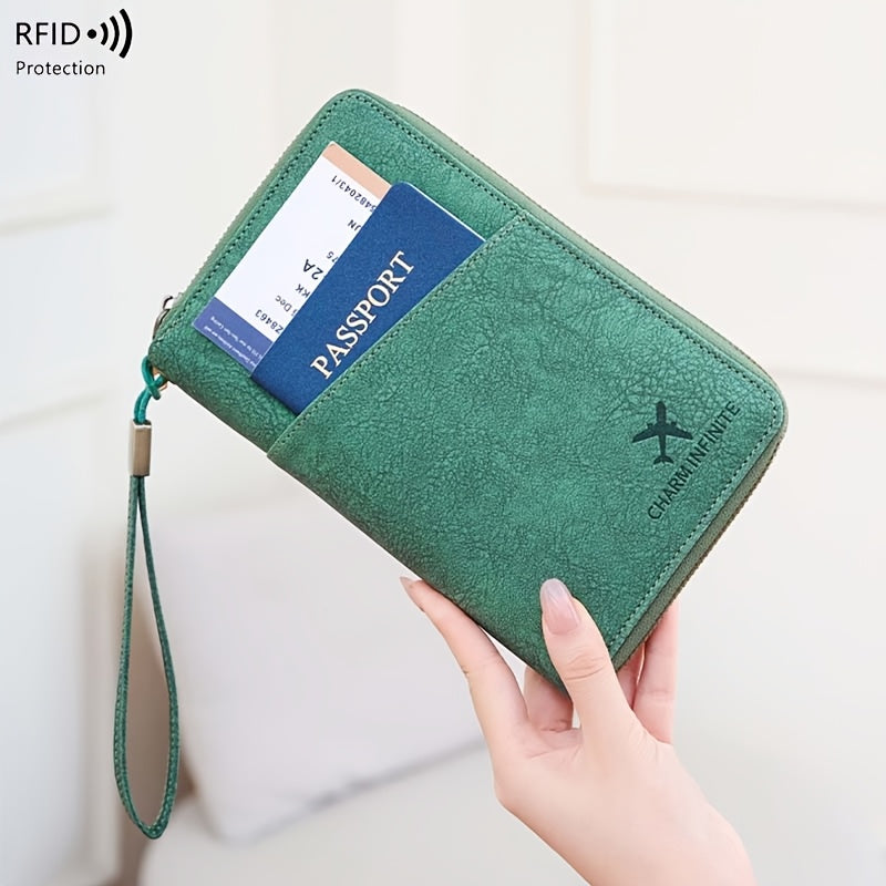 Portefeuille homme de voyage blindé RFID, quatre passeports