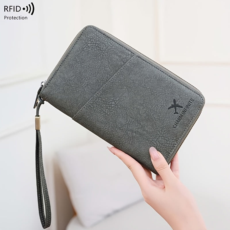 Portefeuille homme de voyage blindé RFID, quatre passeports