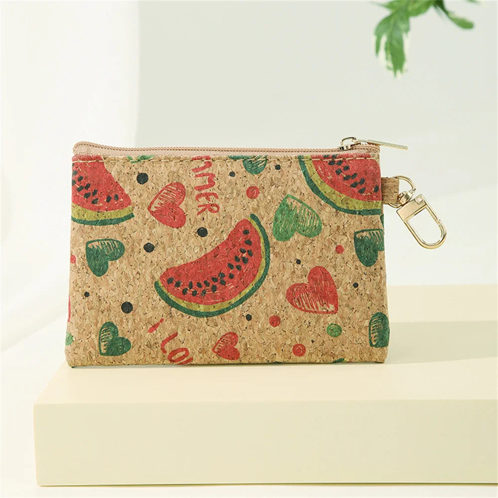 Portefeuille compact en liège naturel unisexe avec porte-monnaie et chaîne — photo 5