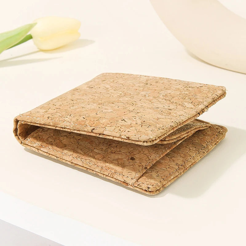 Portefeuille compact pliable en liège PU  avec porte-cartes unisexe — photo 3