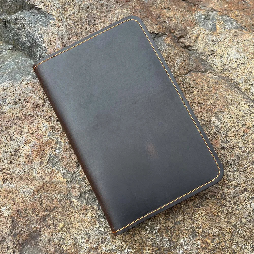 Protège-passeport et portefeuille long en cuir de vachette véritable personnalisé — photo 3