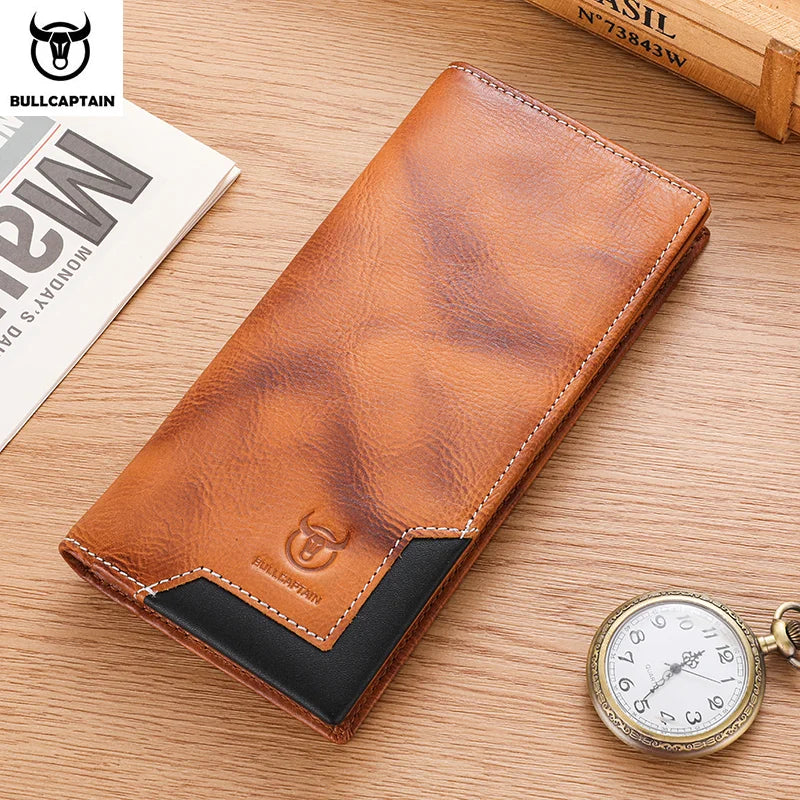 Portefeuille long homme en cuir véritable RFID avec compartiment téléphone et grande capacité — photo 12