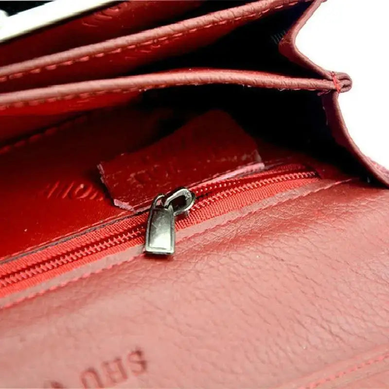 Portefeuille long femme en cuir véritable motif crocodile avec fermeture zippée élégante — photo 2 Image
