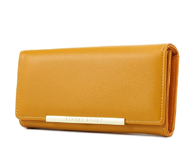 Portefeuille long femme en cuir PU grande capacité avec fermeture zippée et compartiments multiples — photo 3