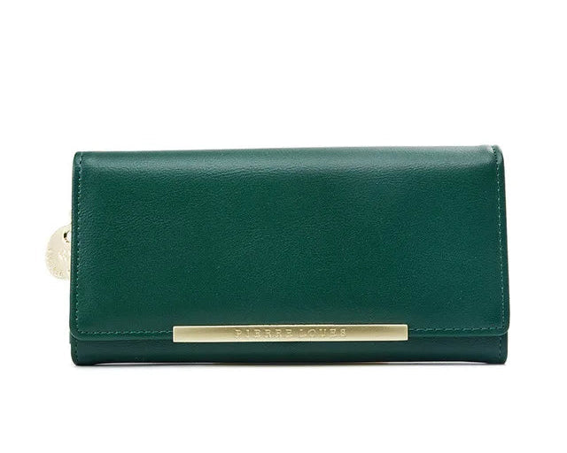 Portefeuille long femme en cuir PU grande capacité avec fermeture zippée et compartiments multiples — photo 9