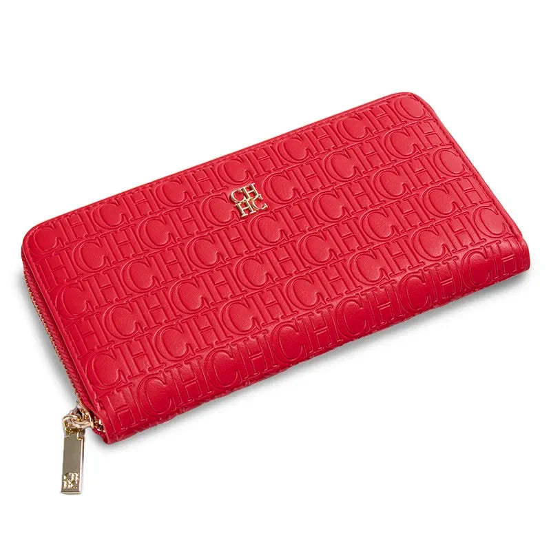 Portefeuille long femme en cuir PU avec fermeture zippée et grande capacité élégante — photo 8